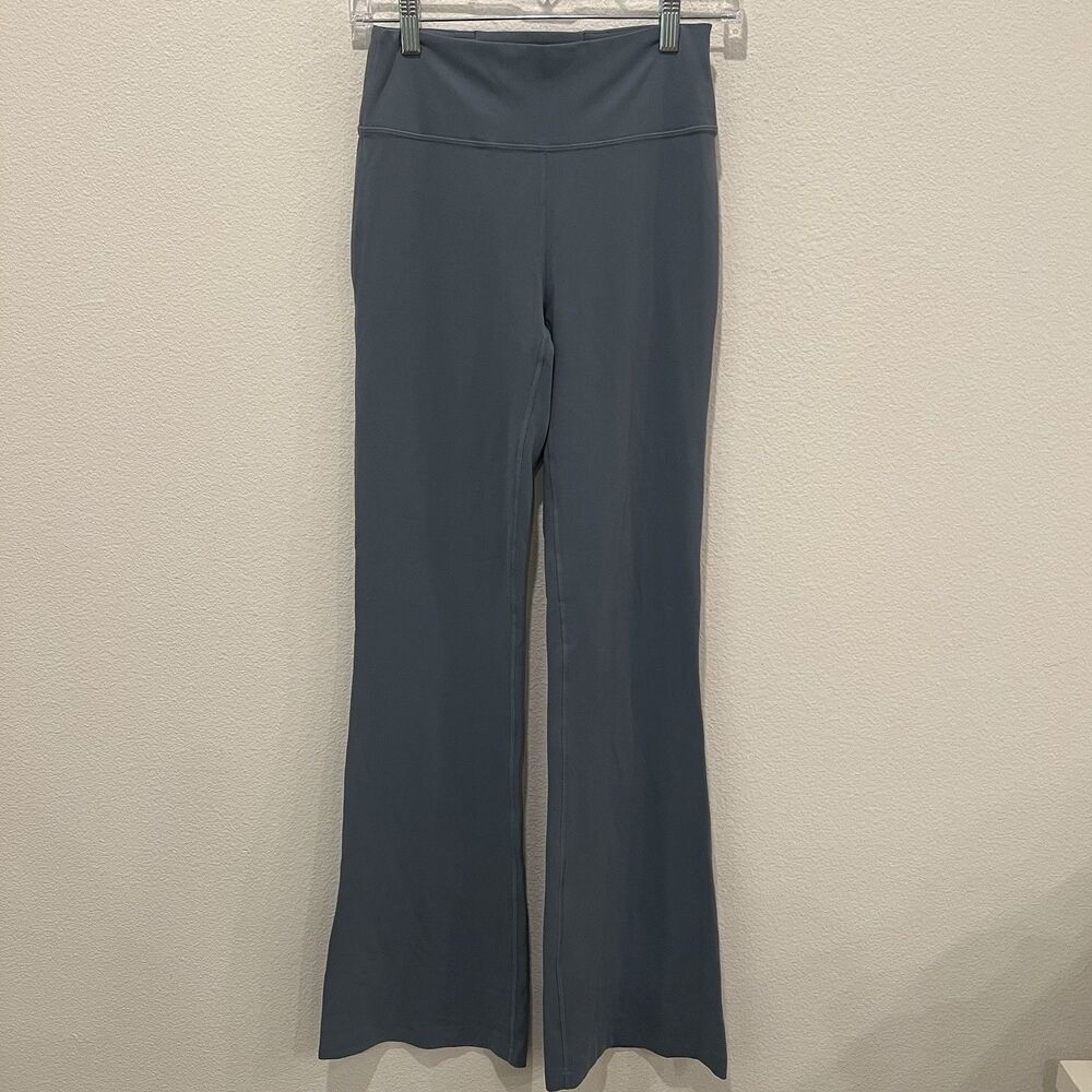 Lululemon Groove High-Rise Flared Pant Nulu Size 6 blue Grey yoga Activewear
